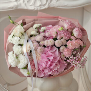 pink flowers gradient mix